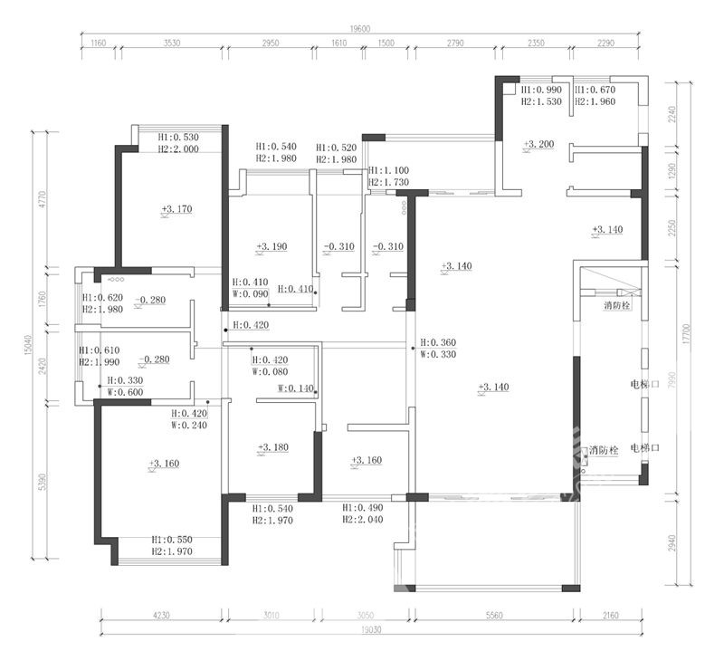 東莞魯班裝飾設(shè)計(jì)案例戶型圖